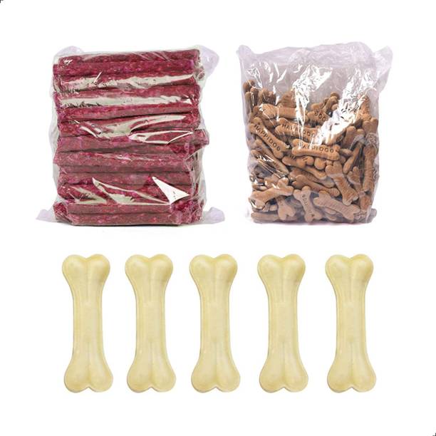 Puppy buddy Mutton Munchy Sticks+Adult Biscuits+Chew Bo...
