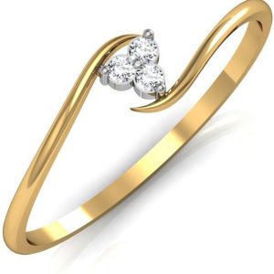 avsar Real Gold and Cubic Zirconia Stone Kirti Ring AVR...