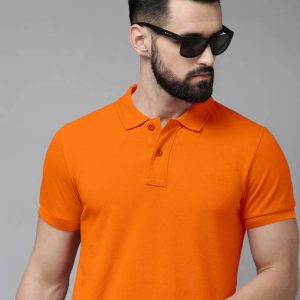 METRONAUT By Flipkart Solid Men Polo Neck Polycotton Orange T-Shirt