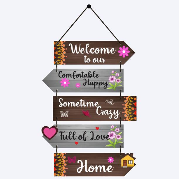 Dzirezone Floral Decorative Welcome To Our Home Wooden ...