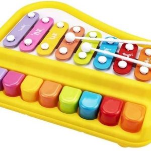 xelix 2 in 1 Baby Piano Xylophone Toy 8 Multicolored Ke...