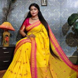 Damudar sarees Woven Handloom Cotton Blend Saree