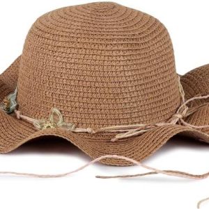 Adorazone Girl's Crochet Summer Beach Hat with Floral A...