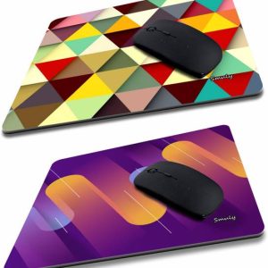 qivee Coloured Triangles COMBO (2) Mouse Pad Non-Slip R...