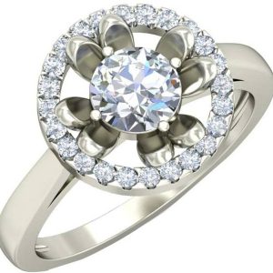 avsar AVR820WB 14kt Cubic Zirconia White Gold ring