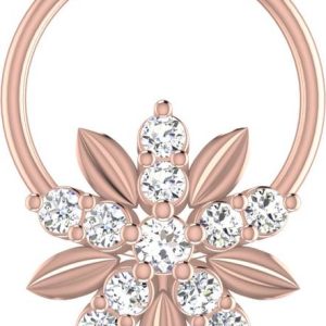 avsar Inakshi 14kt Cubic Zirconia Rose Gold Nose Wire