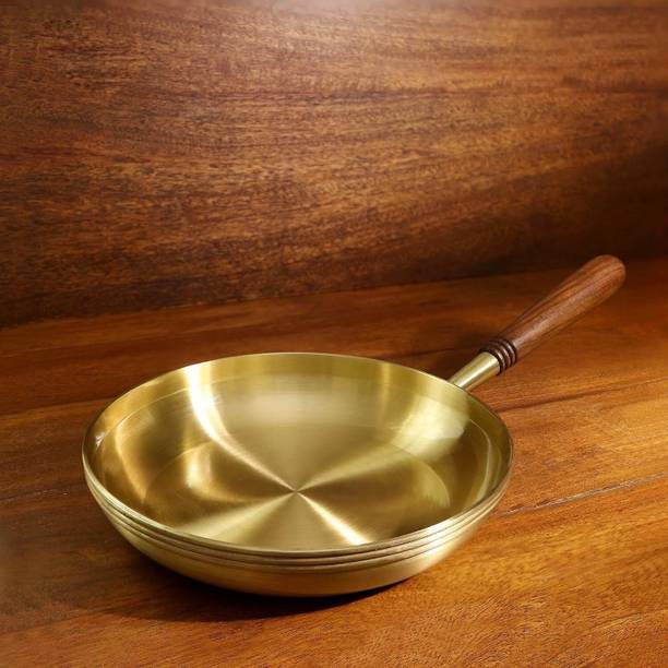 Sanatan Siddhi Brass Fry Pan with Wooden Handle – Pure ...