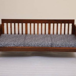 Cherry Wood Rosewood (Sheesham) Fabric 3 Seater Sofa