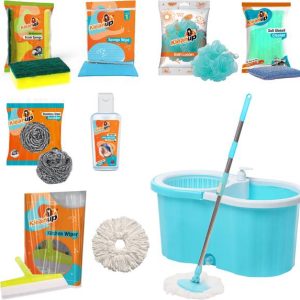 Pranay's Kleanup Combo Spin Bucket Mop 1Refill and,Wipe...