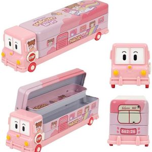 NITYA ENTERPRISE Pink Bus Compass 2 Art Metal Pencil Bo...