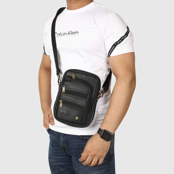 Pramadda Pure Luxury Black Men Sling Bag Trendy Leather Sling Bag For Men St...