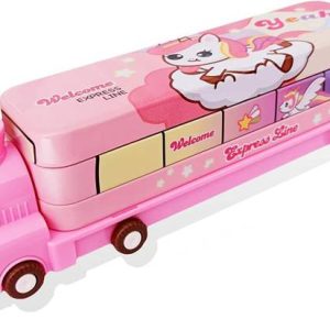 INASAN 1 PINK TRAIN, GEOMETRY BOX Art Metal Pencil Box