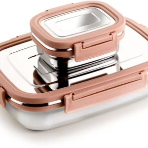 MGKENTERPRISE Stainless steel 2 Containers Lunch Box