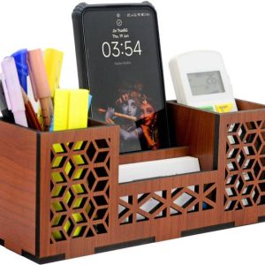 AJANTA ROYAL 4 Compartments MDF Wood Pen Stand