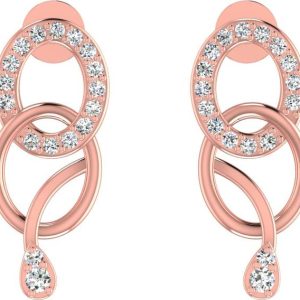 avsar Rose Gold 14kt Cubic Zirconia Stud Earring