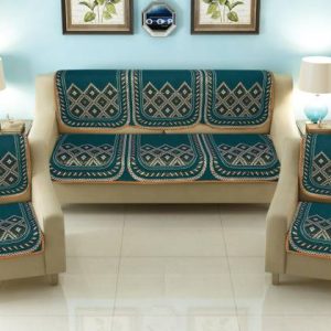 Style your home Cotton Floral 3+1+1 Seater Sofa Cover