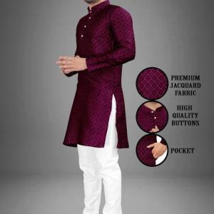 PARALLEL TIMES Men Cotton Blend Kurta Pyjama Set