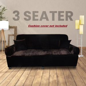livnoor Velvet, Silk Plain 3 Seater Sofa Cover