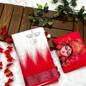 FULIYA SILK Digital Print, Woven Daily Wear Cotton Linen, Linen Sar...
