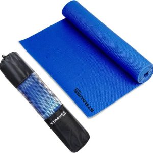 Strauss Anti Skid Solid Pvc Yoga Mat With Carry Bag | E...