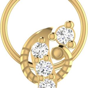 avsar Nivya 14kt Cubic Zirconia Yellow Gold Nose Wire