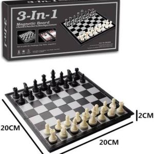 ARNIYAVALA 3 in 1 Travel Magnetic Chess, Checkers, Back...