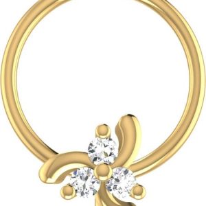 avsar Alisha 18kt Diamond Yellow Gold Nose Wire