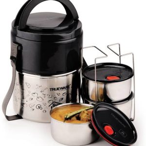 Trueware Insulated Steel Lunch box with 3 Containers Lu...