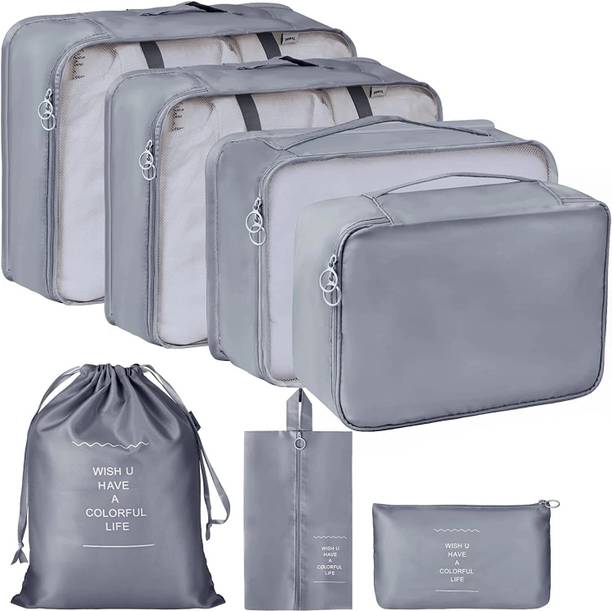 Aiznic 7 Set Travel Organizer Bag 3 Packing Cubes 3 Pou...