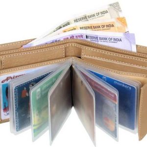 SunShopping Men Beige Artificial Leather Wallet - Mini