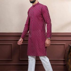 Koshin Men Printed Pure Cotton Straight Kurta