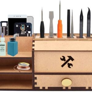 HOSTK 22 Compartments wooden office table pen stand