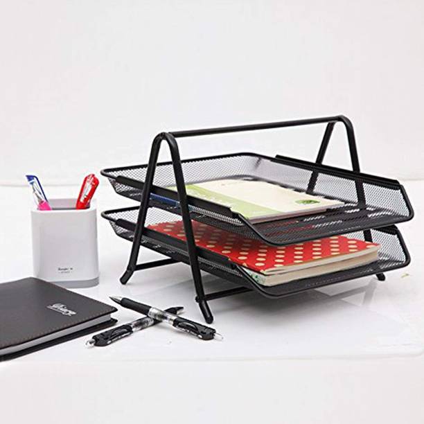 VDNSI 2 Compartments Metal 2 Tier Mesh Metal Desk Organ...