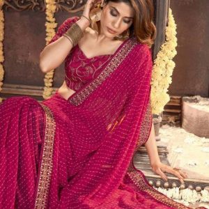 JAINICA Embroidered Bollywood Georgette Saree