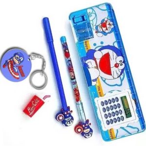 KELOSK Dual Section Pencil Box for Boys Geometry Box wi...