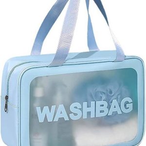 Aibzi Transparent Wash Make Up Bag PVC Waterproof Zippe...