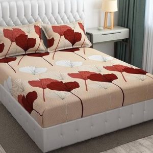 COZY QUEEN 300 TC Microfiber Queen Floral Fitted (Elast...