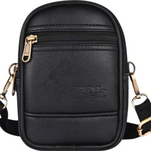 Pramadda Pure Luxury Black Men Sling Bag Twin Leather Mobile Sling Bag For M...