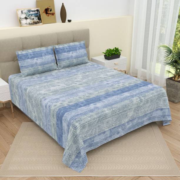 Dream Weaverz 220 TC Cotton Super King Printed Flat Bed...
