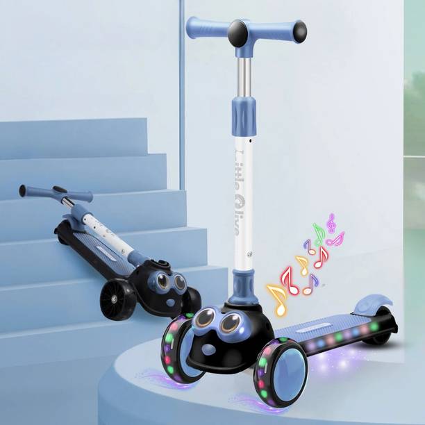 Little Olive Kids Road Runner Musical LED Scooter with ...