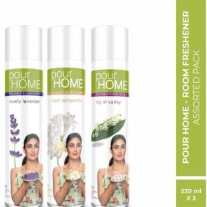 POUR HOME Lavender, Rajnigandha, Lilly Spray Lovely Lav...
