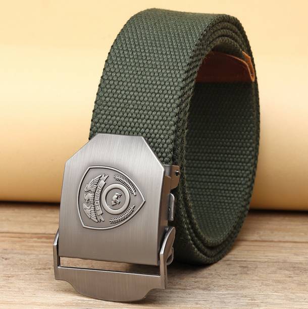 ZORO Men Evening, Party, Formal, Casual Green Canvas Belt