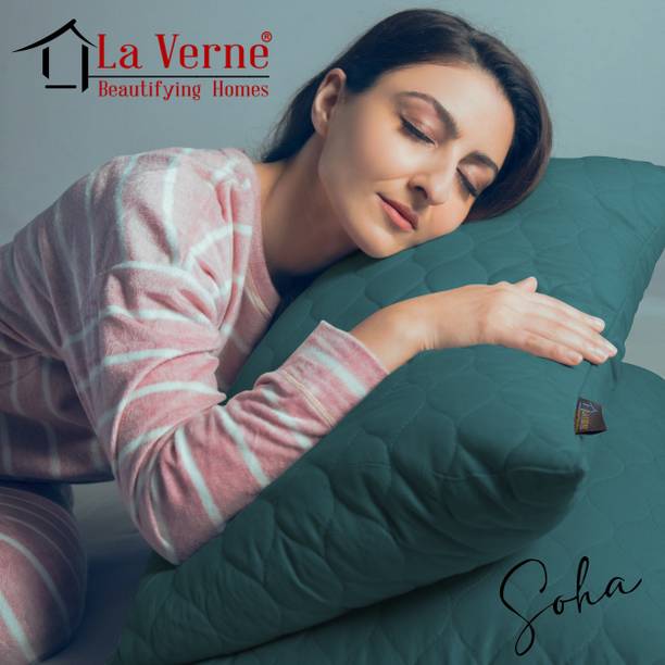 LA VERNE QUILTED Microfibre Solid Sleeping Pillow Pack ...