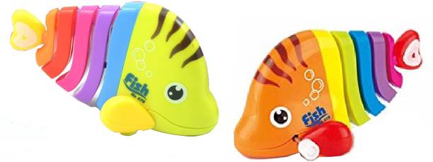 IndusBay 2 Pieces , Key Operated Wind up Clockwork Fish...