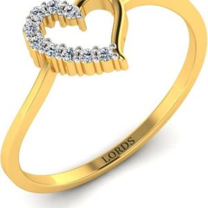 LORDS JEWELS Shy Heart Diamond Ring 18kt Diamond Yellow...