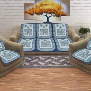 SkyKross Cotton Floral 3+2 Seater Sofa Cover
