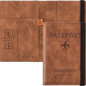 Linist Passport Holder Cover Wallet RFID Blocking PU Leather T...