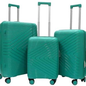 TOURTIER Hard Body Set of 3 Luggage 4 Wheels - ABS+PC, 360° Spin...