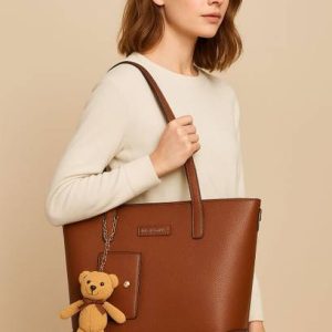Pramadda Pure Luxury Brown Women Tote Stylish Tote Bags for Women Office Use...