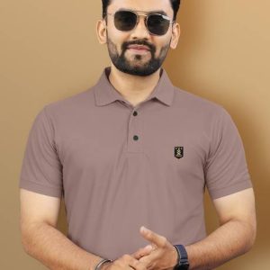 VeBNoR Men Solid Polo Neck Polyester Brown T-Shirt
